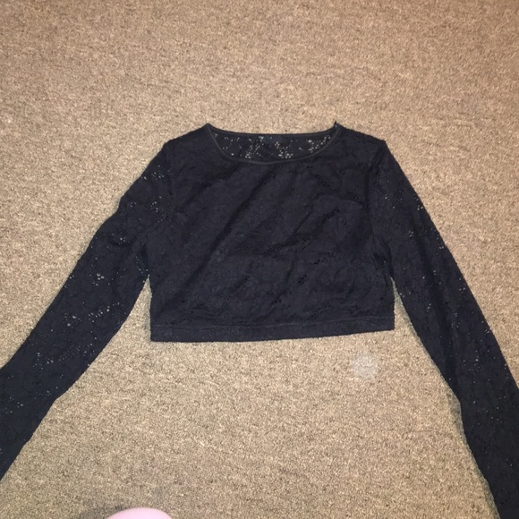 Floral long sleeve crop top