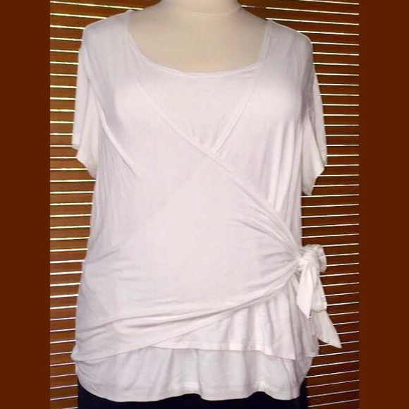 Coldwater Creek-Wrap Around Short Sleeve Blouse