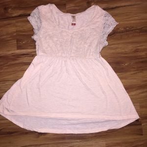 Women's small blouse lace top pink orange color