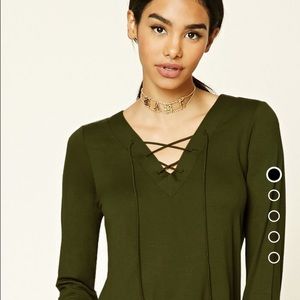 Forever 21 Lace up Shirt