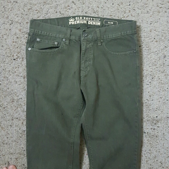 Olive Green Slim Jeans