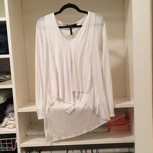 BCBG long sleeve asymmetrical top