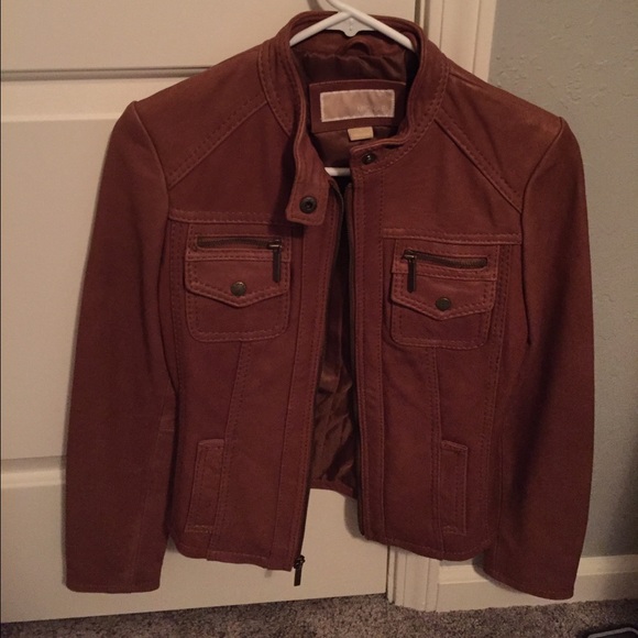MICHAEL Michael Kors Jackets & Blazers - Michael Kors Caramel Leather Jacket Sz Small NWOT