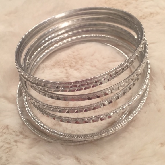 Silver Bangles Set - Picture 2 of 2