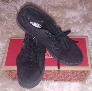All Black Low Top Vans Womens Sz 7 NWOT