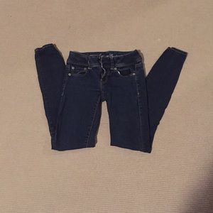 Dark wash AE leggings