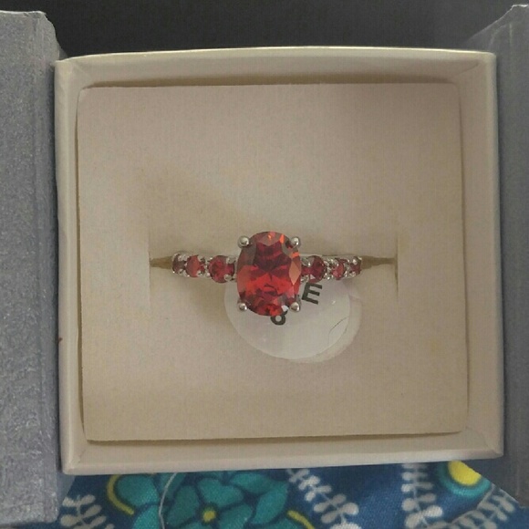 🌾Oval Cut Red CZ Silver🌾