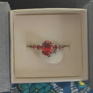 🌾Oval Cut Red CZ Silver🌾