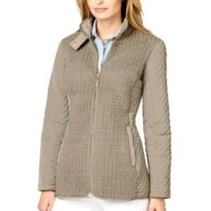 Jones NY contrast quilted coat. SZ XL