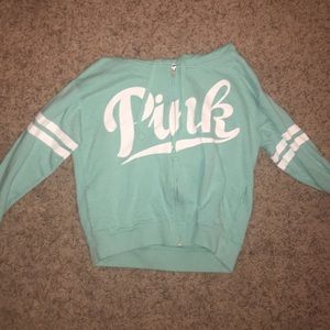 PINK teal zip up hoodie