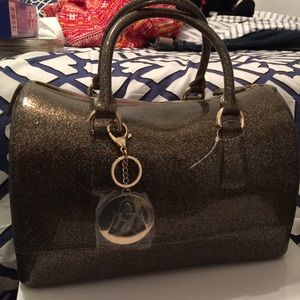 Gold Sparkle Jelly Handbag