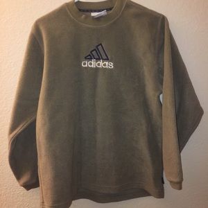 [SOLD] Vintage adidas khaki fleece crewneck. SizeL