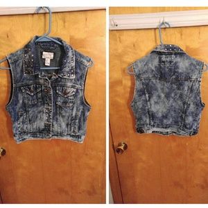 Studded Acid Wash Vest