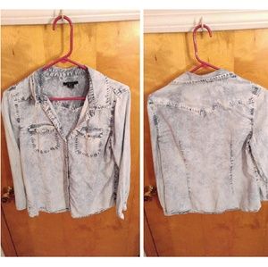 Acid Wash Jean Button down
