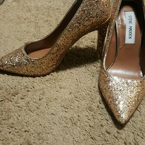 Gold Glitter High Heels