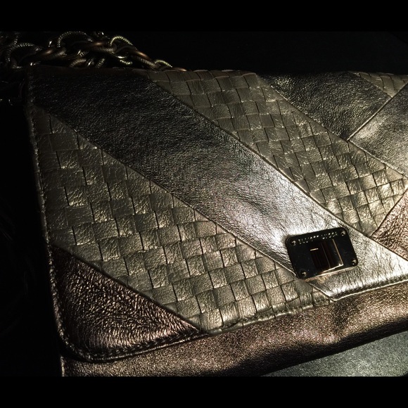 Elliot Lucca Bronze and Gold Leather Purse