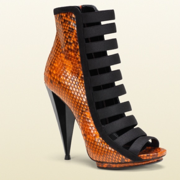 Gucci python open toe booties - Picture 3 of 3