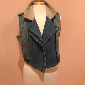 Winter denim vest