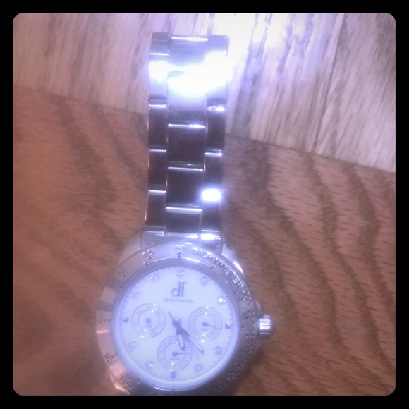 Men's silver metal wrist watch DF