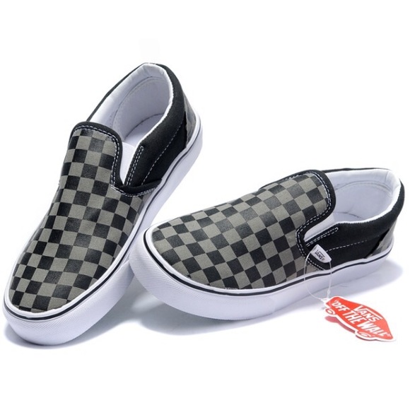 slip on vans checkerboard grey slip on vans checkerboard grey
