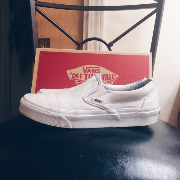 White slip on vans
