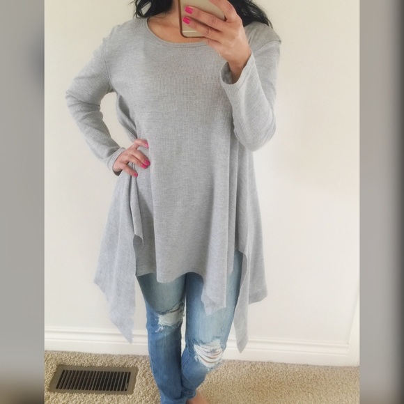 SOLD IN BUNDLE Grey waffle knit tunic - Picture 3 of 5