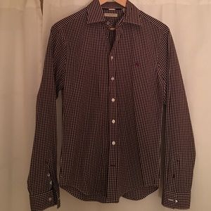 Burberry Brit burgundy check button down shirt