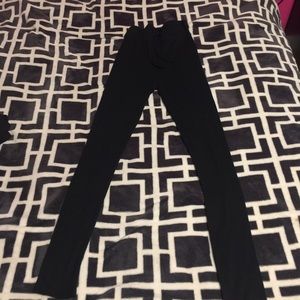 Black leggings with drawstring