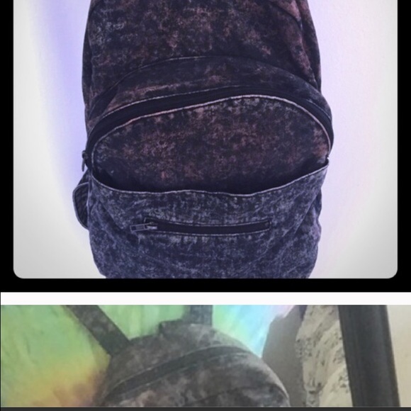 Black Jean acid wash backpack