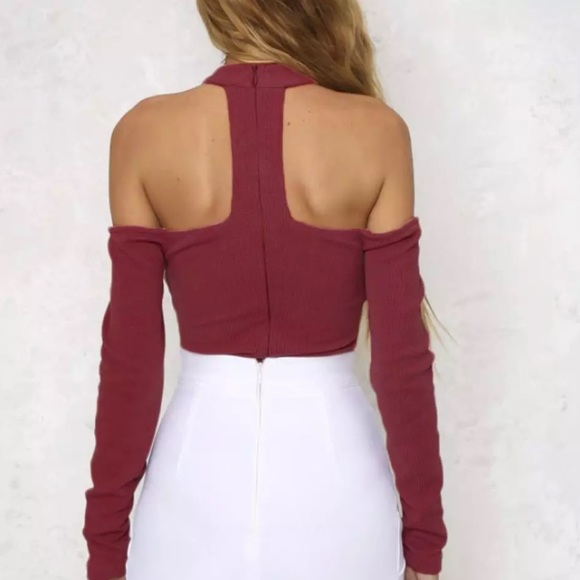 Lace-up Cold Shoulder Bodysuit - Picture 2 of 3