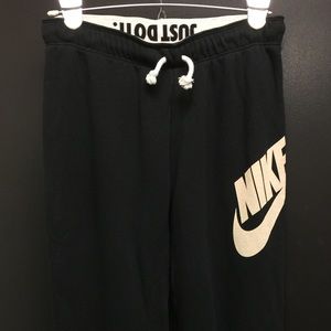 Nike Logo Print Sweats Jogger Knit Pants Black