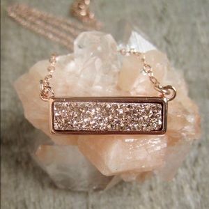 Rose Gold Druzy Necklace