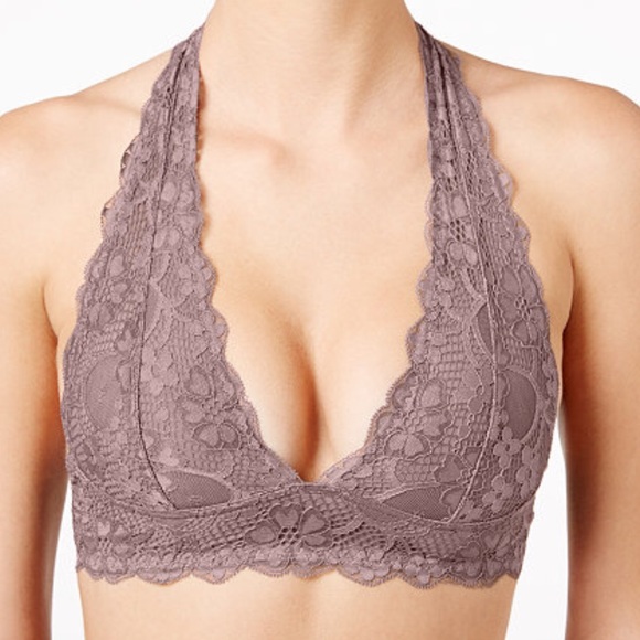 Free People Lace Halter Triangle Bralette Bra NWT