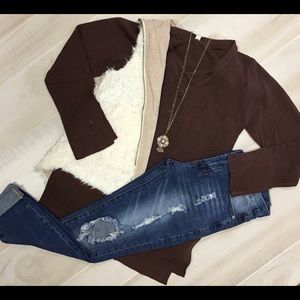 💕rustic v neck sweater💕 NWT