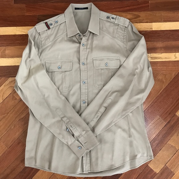 Tan Gucci Shirt