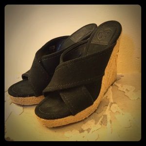 Tory burch black wedge