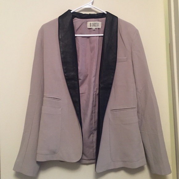 REAL leather trim blazer