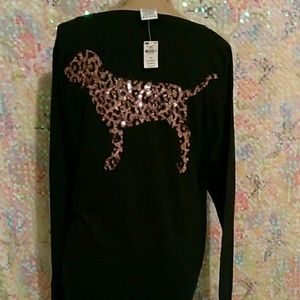 *SUPER HTF!!* BLING Leopard Long-sleeve V-neck Tee