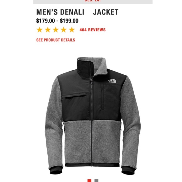 Men's north face Denali jacket gray black