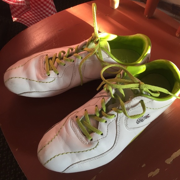 White and green sneakers