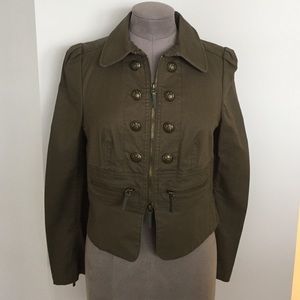 Juicy Couture Skylar Twill Jacket-Dark Green-Small