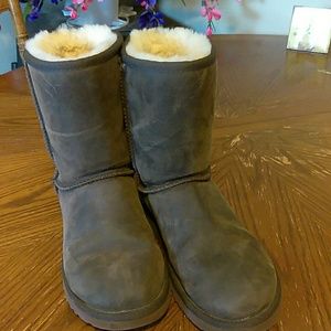 Brown Ugg Water Resistant Leather Boots