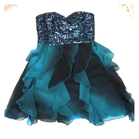 Blue Strapless Dress