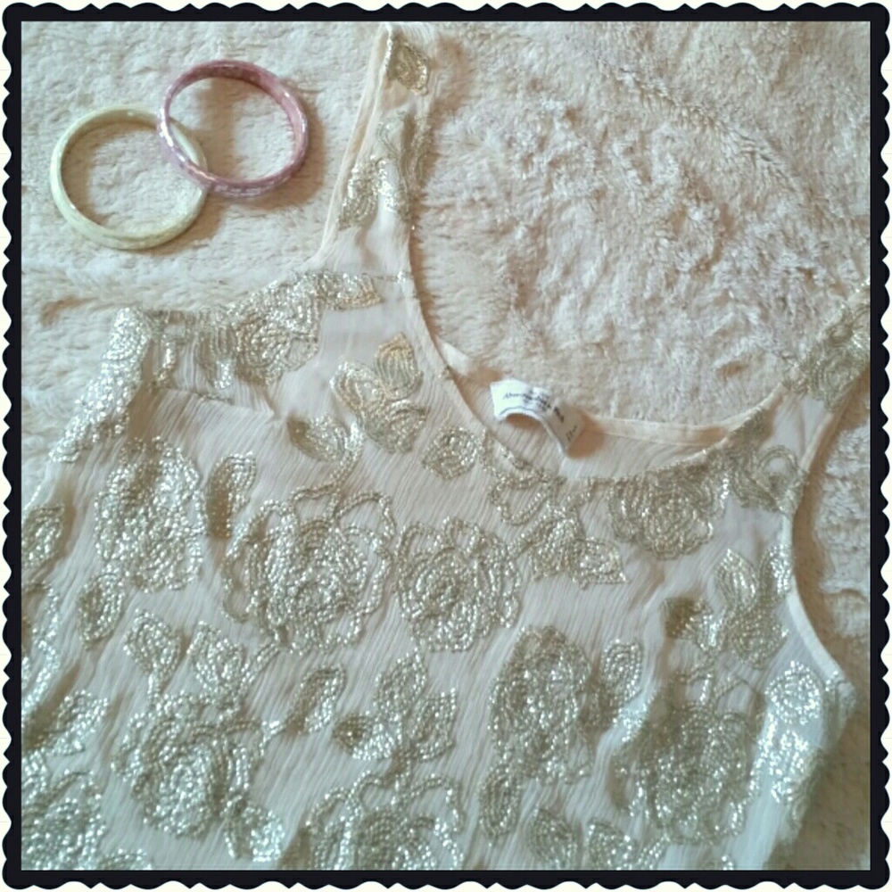 Cropped Sheer Sequin Tank