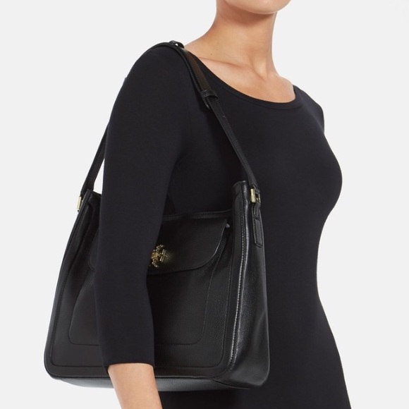 Tory Burch Handbags - 🆕Tory Burch "Mercer" Black Leather Slouchy Hobo.
