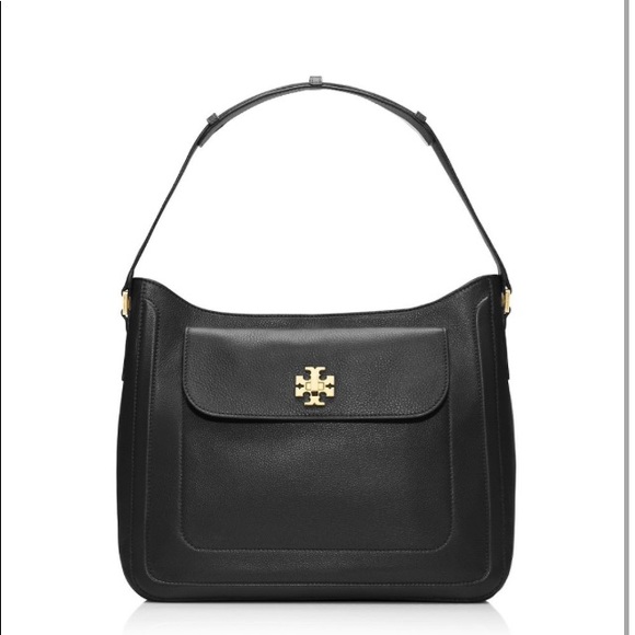 🆕Tory Burch "Mercer" Black Leather Slouchy Hobo. - Picture 5 of 8