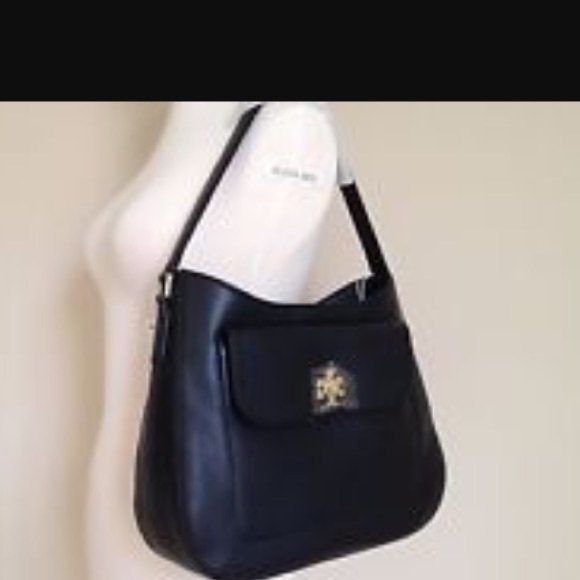 🆕Tory Burch "Mercer" Black Leather Slouchy Hobo. - Picture 7 of 8