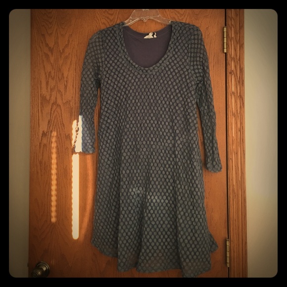 Blue dotted Anthropologie dress