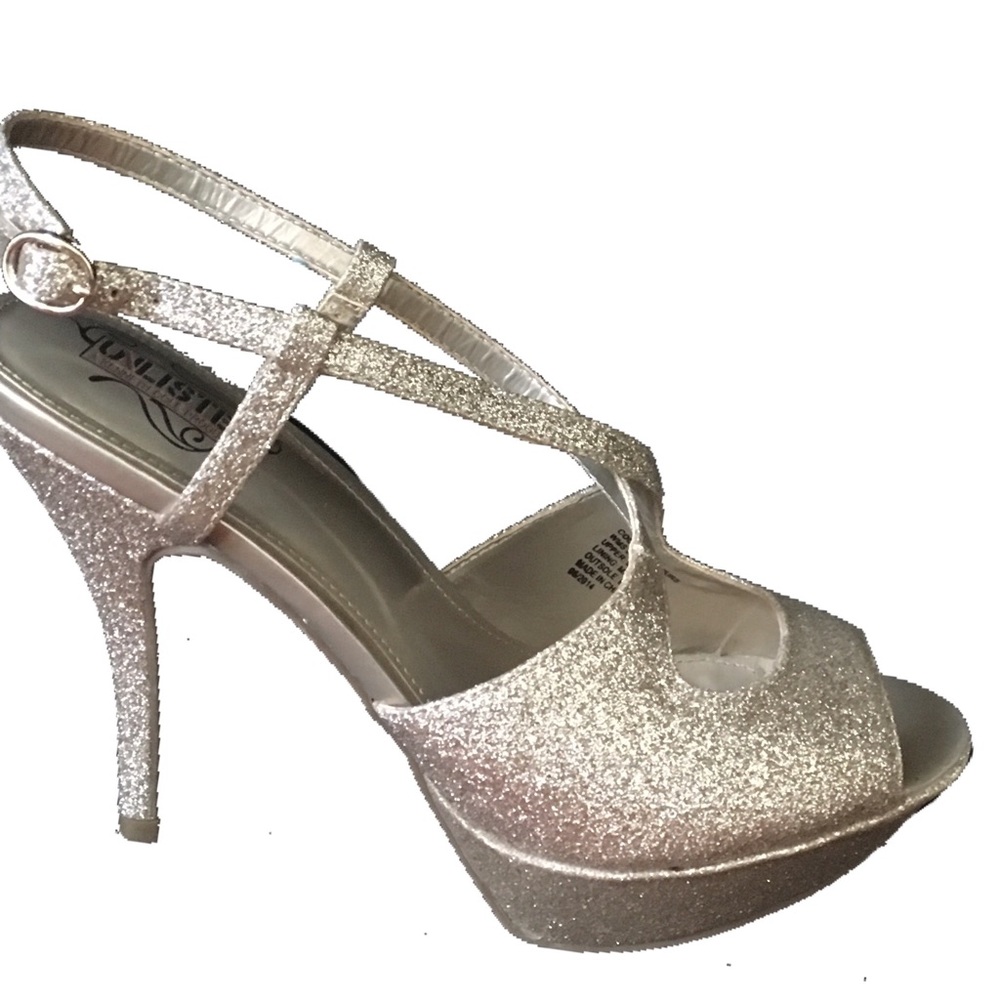 Gold sparkly heels