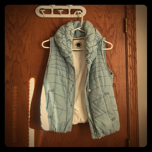 Blue puffy vest